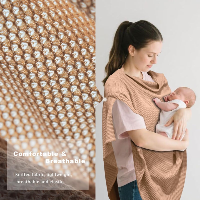BEWDIO Nursing Cover for Breastfeeding, Soft Breathable Privacy Poncho, Portable Breast Feeding Covers for Women - Image 4